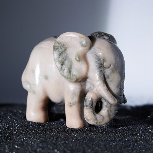 topaz and white jade elephant