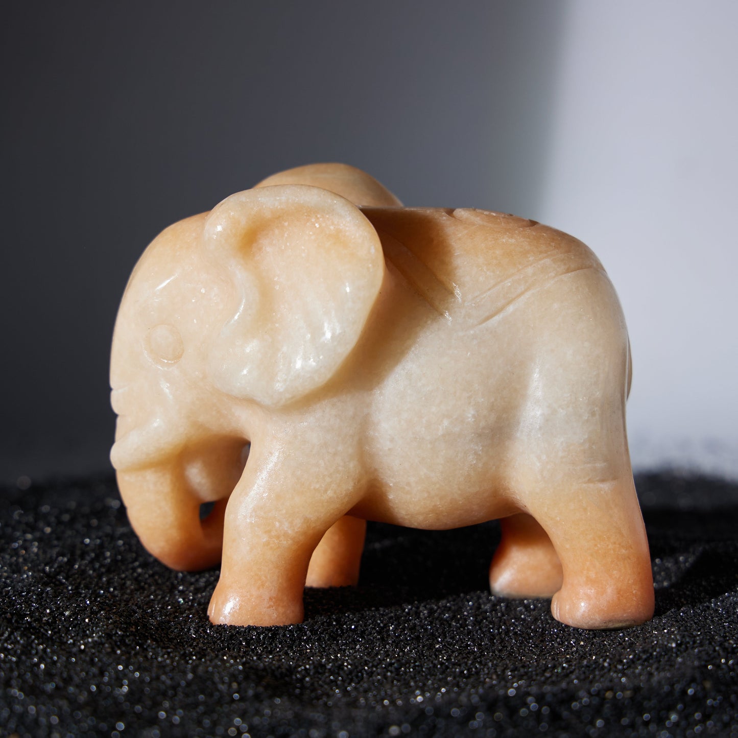 topaz and white jade elephant