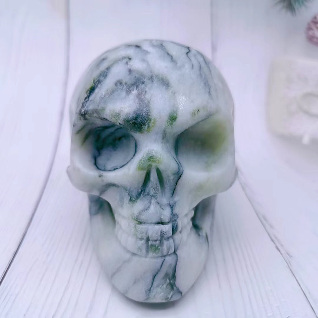 moss agate skull*1-Meowcrystal