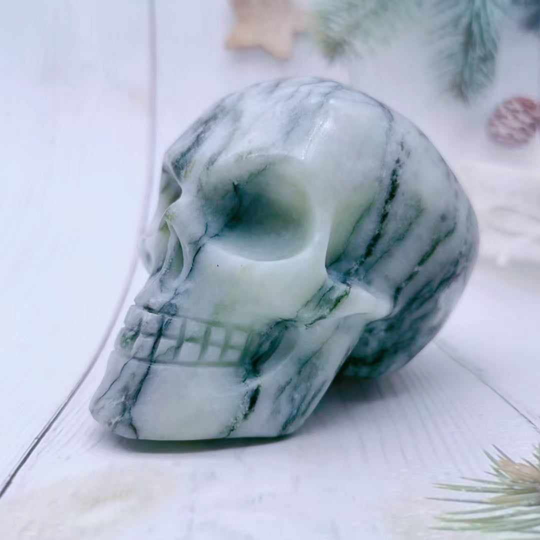 moss agate skull*1-Meowcrystal