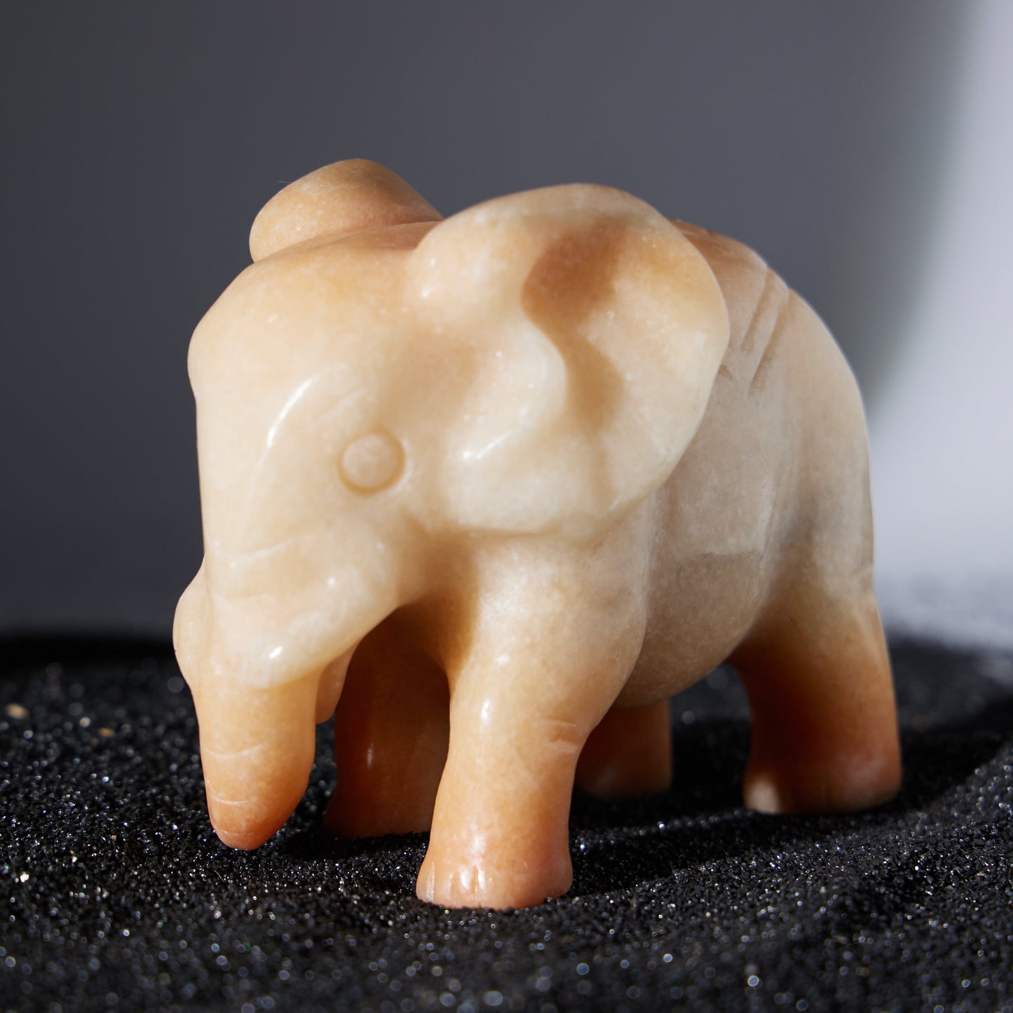 topaz and white jade elephant